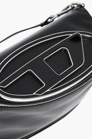Leather Shoulder Bag With Oval-D Metal Monogram