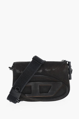 Denim Camera-Bag mit geprägtem Monogramm