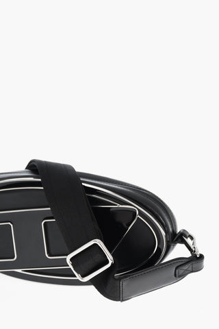 Leather Shoulder Bag With Oval-D Metal Monogram