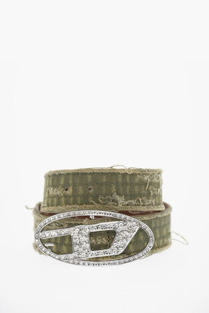 Camouflage-Pattern Belt with 40mm Rhinestone Buckle