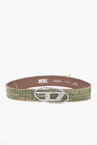 Gürtel mit Camouflage-Muster und 40 mm Strass-Schnalle