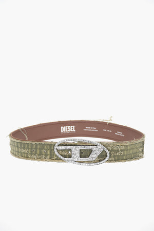Camouflage-Pattern Belt with 40mm Rhinestone Buckle