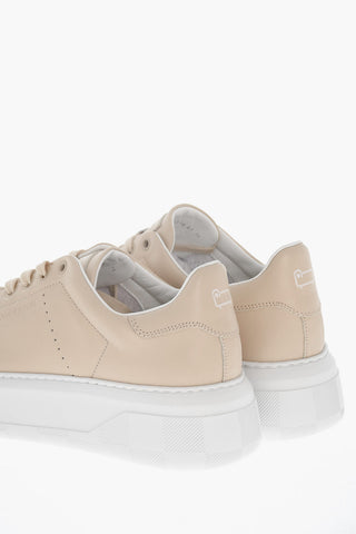 Sneakers Basse in Pelle con Suola 5cm