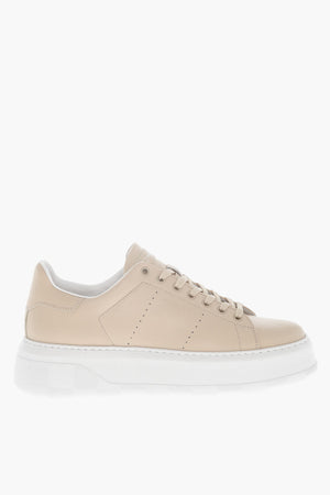 Sneakers Basse in Pelle con Suola 5cm