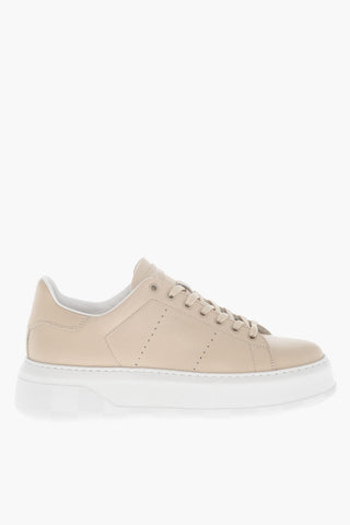 Sneakers Basse in Pelle con Suola 5cm
