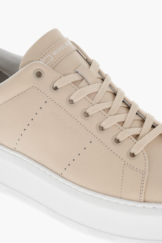 Sneakers Basse in Pelle con Suola 5cm