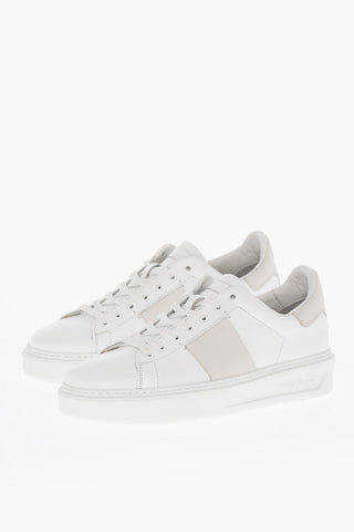 Leather Low-Top Sneakers With Contrasting Detail