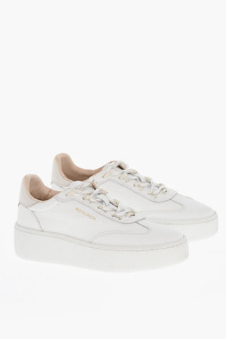 Niedrige Sneaker aus Leder in Uni