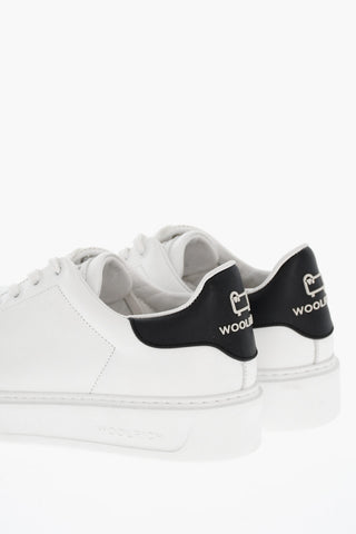 Leather Low-Top Sneakers With Contrasting Detail And Embossed Logo
