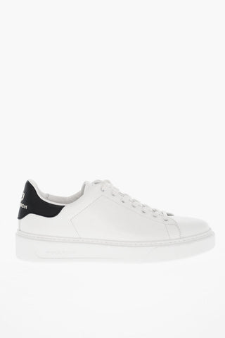 Leather Low-Top Sneakers With Contrasting Detail And Embossed Logo