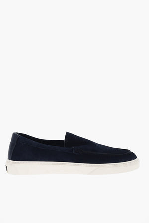 Suede Boat Loafers With Contrasting Sole