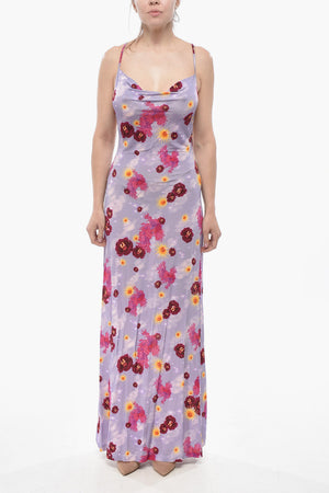 Slipkleid mit Criss-Cross-Trägern und Blumenmuster