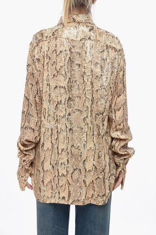 Paillettenbluse CELINA mit Schlangenmotiv