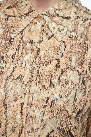 Paillettenbluse CELINA mit Schlangenmotiv