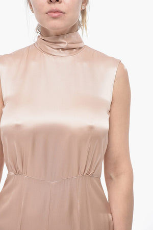 Satin-Jumpsuit mit Schleifendetail am Hals
