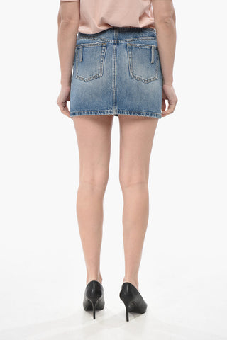 Minirock Aus Denim Mit Used-Details