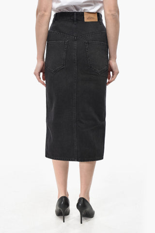 ETOILE Gonna Midi in Denim VANDY con Abbottonatura Frontale
