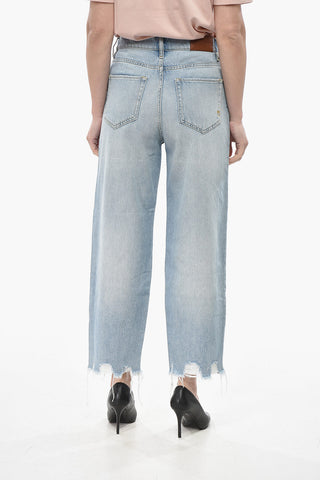 Denim Jeans ESTELLE Light Wash Distressed Hem 21cm