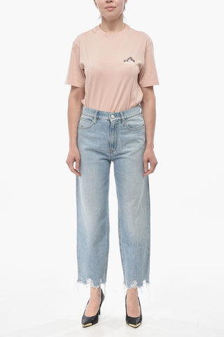 Denim Jeans ESTELLE Light Wash Distressed Hem 21cm
