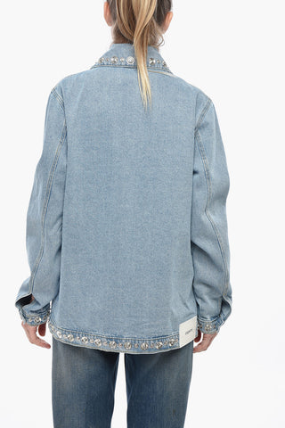 Jeansjacke Im Mittelwasch-Look Mit Dekorativen Druckknöpfen