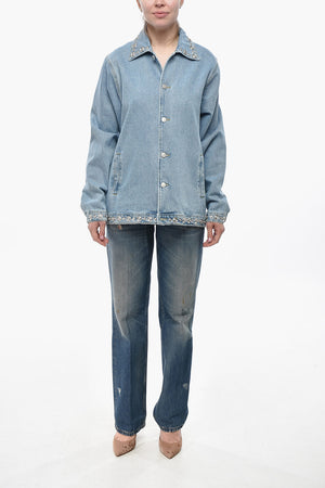 Jeansjacke Im Mittelwasch-Look Mit Dekorativen Druckknöpfen