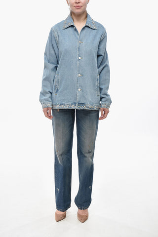 Jeansjacke Im Mittelwasch-Look Mit Dekorativen Druckknöpfen