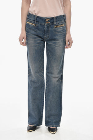 Straight-Leg Jeans With Chain Detail 22cm