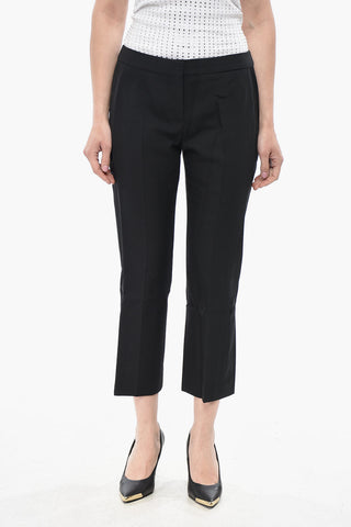 Cropped-Fit Trousers With Satin Side Stripes
