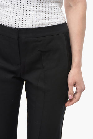 Cropped-Fit Trousers With Satin Side Stripes