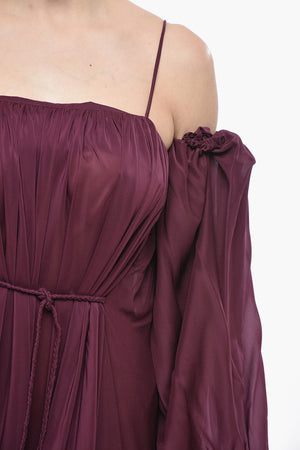 Volantkleid aus Chiffon mit Ballonärmeln