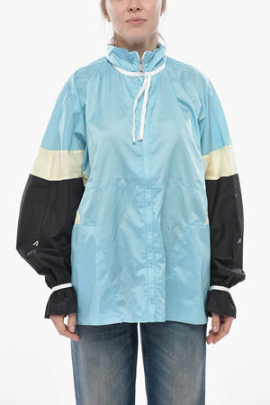 Nylon Windbreaker with Batwing Sleeves