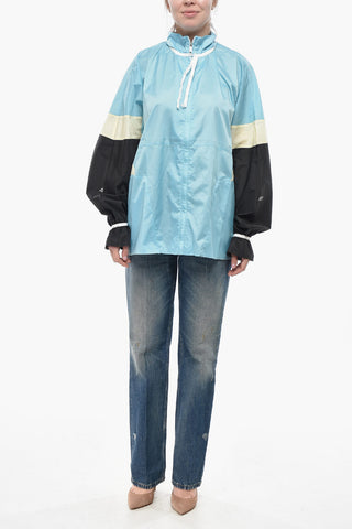 Nylon Windbreaker with Batwing Sleeves