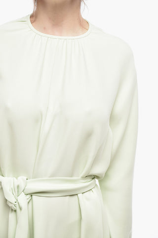 Silk Midi Dress with Belt