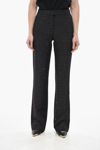 Straight-Fit Trousers with All-Over Crystals