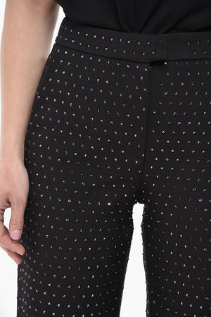 Straight-Fit Trousers with All-Over Crystals