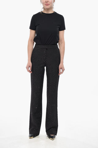 Straight-Fit Trousers with All-Over Crystals