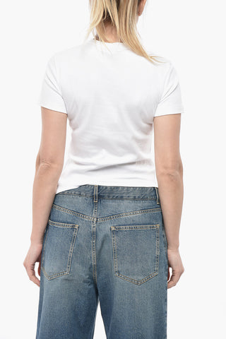 T-Shirt Mit Rundhalsausschnitt Aus Baumwolle Mit Gesticktem Logo