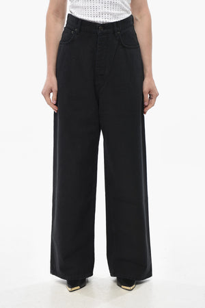 Cotton Palazzo Jeans With 29cm Belt Loops