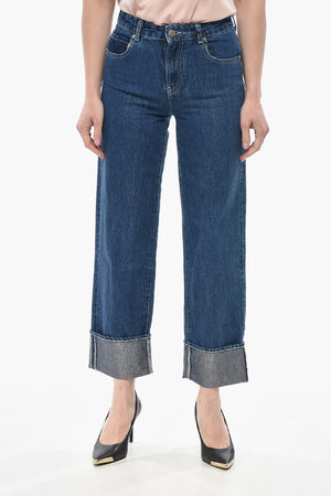 EMPORIO Jeans Cropped Fit Lavaggio Scuro con Dettaglio in Lurex