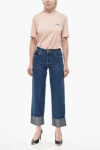 EMPORIO Jeans Cropped Fit Lavaggio Scuro con Dettaglio in Lurex