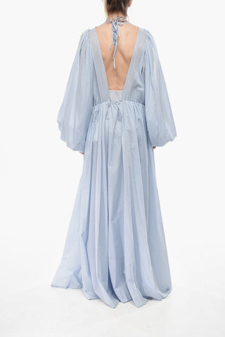 Aus Baumwolle ausgestelltes Maxikleid LUCCI mit Ballonärmeln