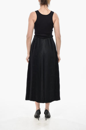 Midi Dress with Jacquard Pleated Skirt