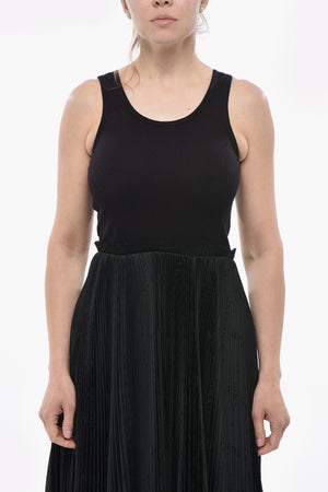 Midi Dress with Jacquard Pleated Skirt