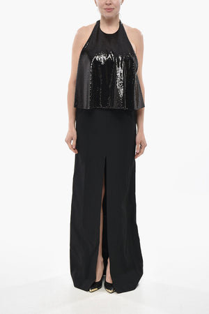 Vestito Halter Neck con Dettaglio Piallettato