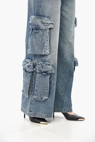 Cargo-Jeans im Wide-Leg aus Stonewashed-Denim