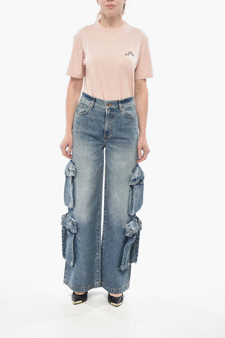 Cargo-Jeans im Wide-Leg aus Stonewashed-Denim