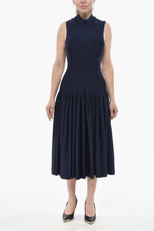 Knit Godet Dress With Side Zip