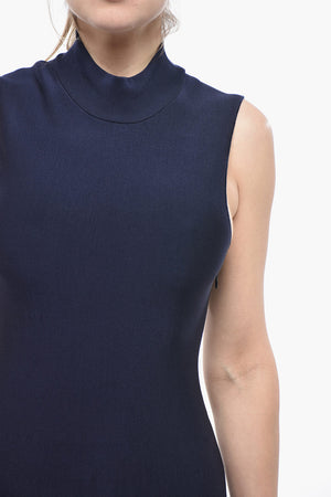 Knit Godet Dress With Side Zip