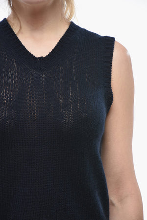 Cashmere Vest With V-Neck