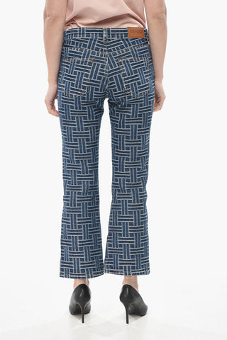Cropped-Fit Cotton Jacquard Jeans 22cm